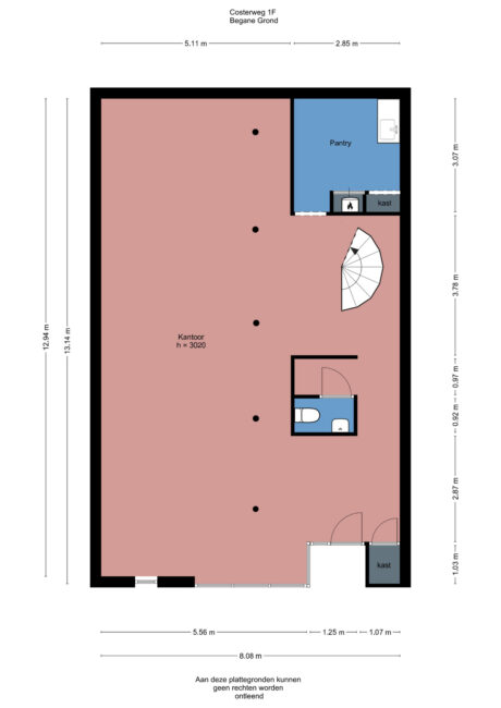 Plattegrond: Costerweg 1F, Wageningen