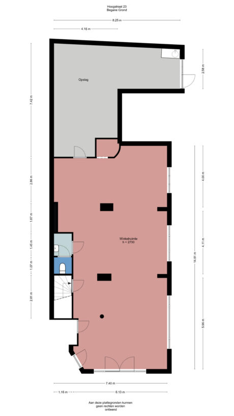 Plattegrond: Hoogstraat 23, Wageningen