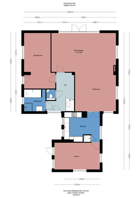 Plattegrond: Papenpad 34A, Wageningen
