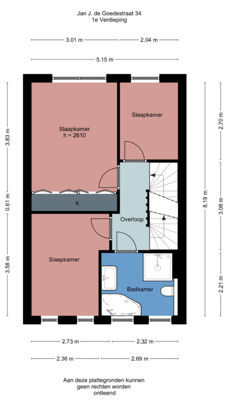 Plattegrond: Jan J. de Goedestraat 34, Wageningen