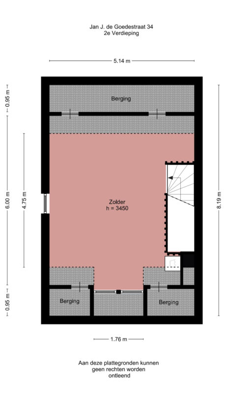 Plattegrond: Jan J. de Goedestraat 34, Wageningen