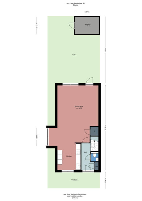 Plattegrond: Jan J. de Goedestraat 34, Wageningen