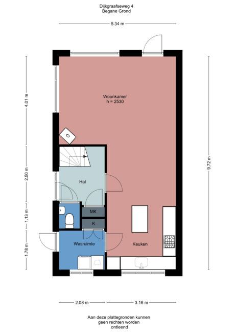 Plattegrond: Dijkgraafseweg 4, Wageningen