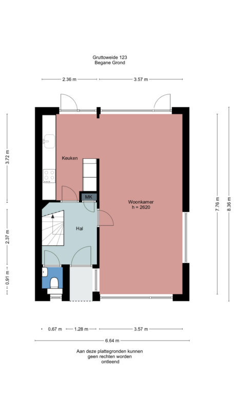 Plattegrond: Gruttoweide 123, Wageningen