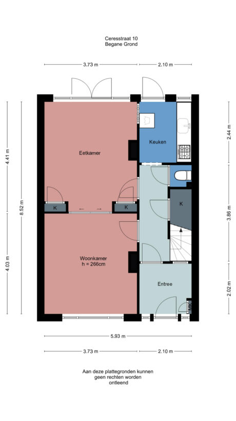Plattegrond: Ceresstraat 10, Wageningen