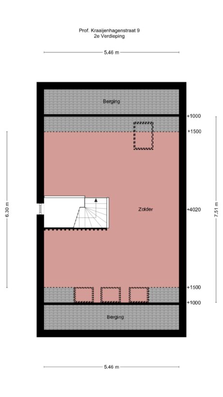 Plattegrond: Prof. Kraaijenhagenstraat 9, Wageningen