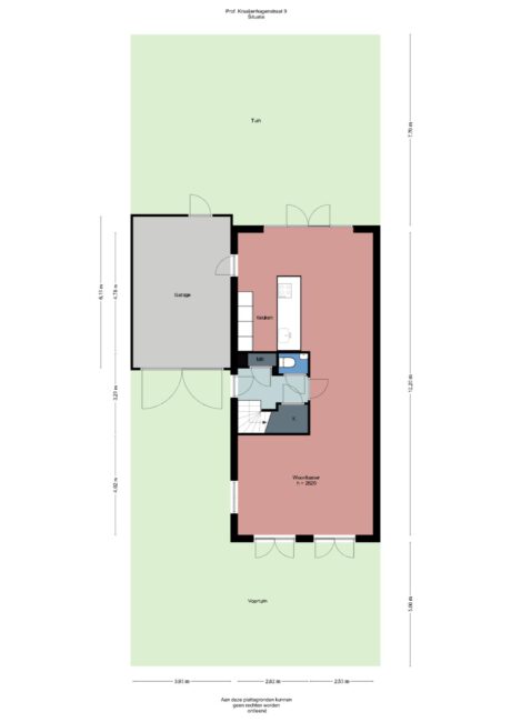 Plattegrond: Prof. Kraaijenhagenstraat 9, Wageningen