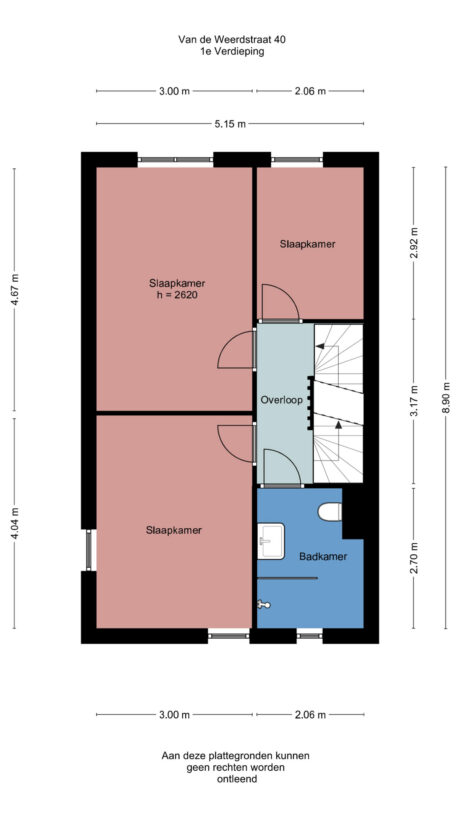 Plattegrond: Van de Weerdstraat 40, Wageningen