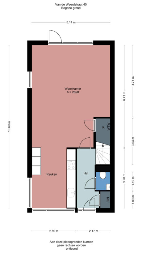 Plattegrond: Van de Weerdstraat 40, Wageningen