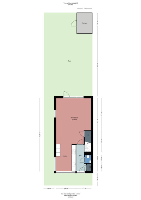 Plattegrond: Van de Weerdstraat 40, Wageningen