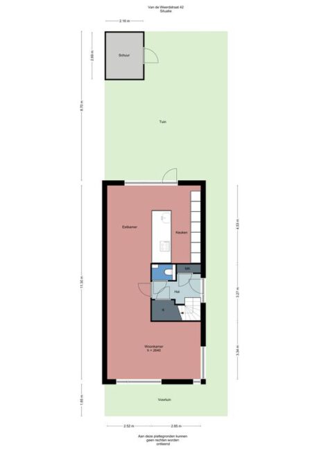 Plattegrond: Van de Weerdstraat 42, Wageningen
