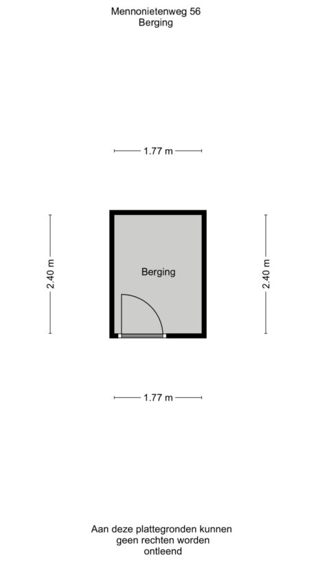 Plattegrond: Mennonietenweg 56, Wageningen