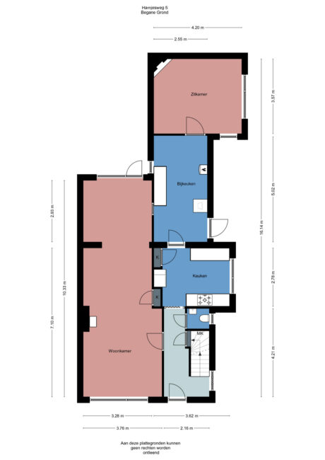 Plattegrond: Harnjesweg 5, Wageningen