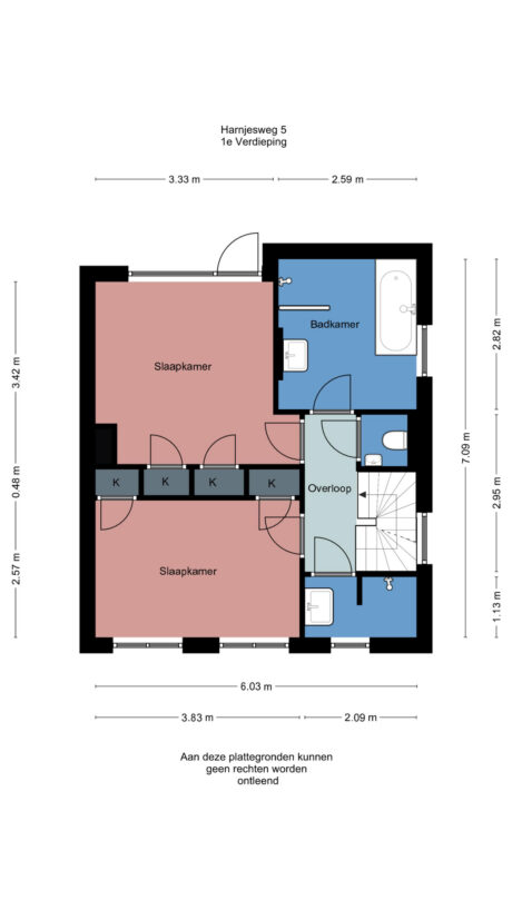 Plattegrond: Harnjesweg 5, Wageningen
