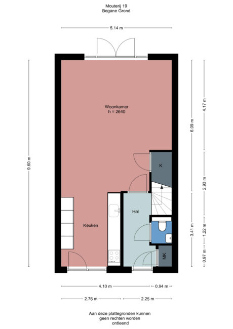 Plattegrond: Mouterij 19, Wageningen