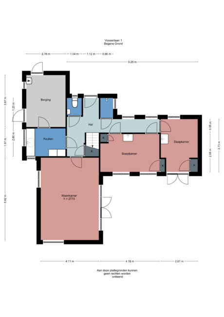 Plattegrond: Vossenlaan 1, Wageningen