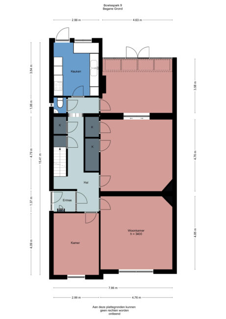 Plattegrond: Bowlespark 9, Wageningen