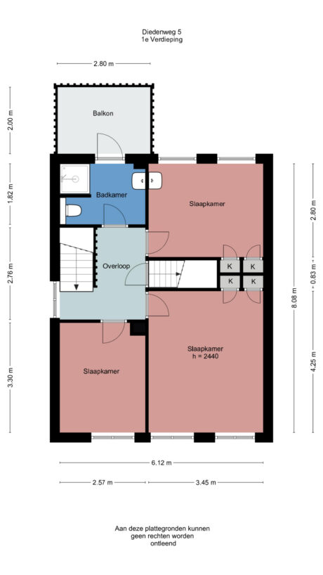 Plattegrond: Diedenweg 5, Wageningen