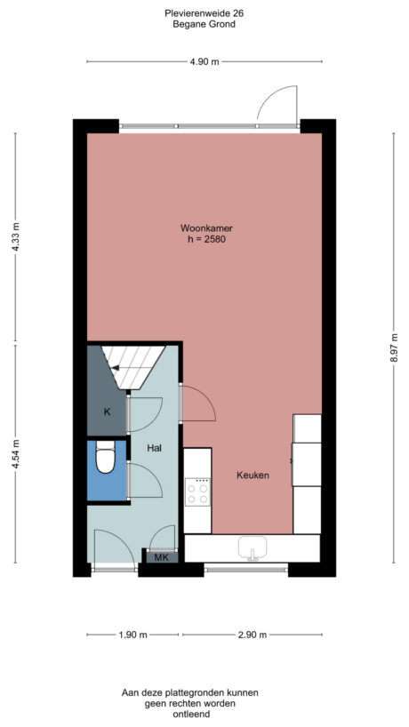 Plattegrond: Plevierenweide 26, Wageningen