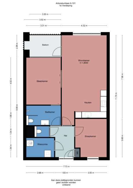 Plattegrond: Arboretumlaan 6101, Wageningen