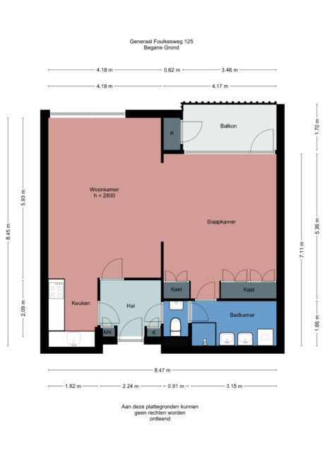 Plattegrond: Generaal Foulkesweg 125, Wageningen