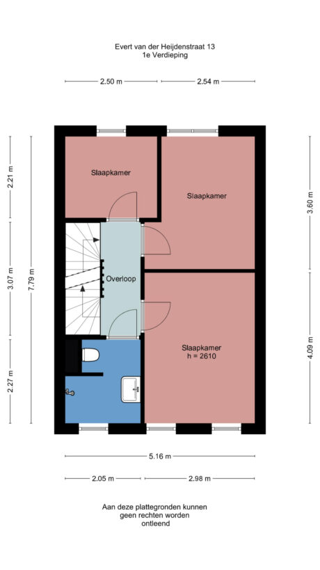 Plattegrond: Evert van der Heijdenstraat 13, Wageningen