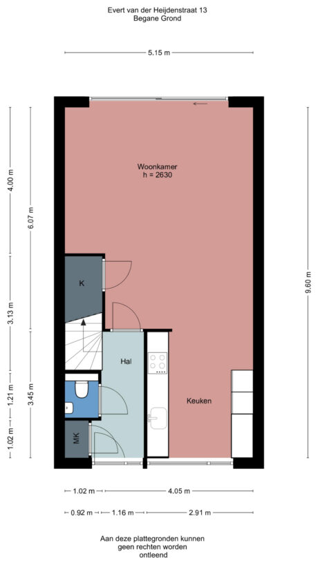 Plattegrond: Evert van der Heijdenstraat 13, Wageningen
