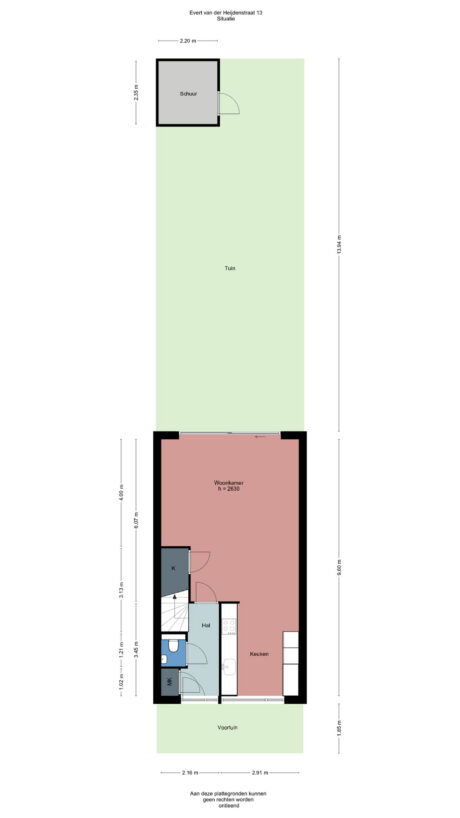 Plattegrond: Evert van der Heijdenstraat 13, Wageningen