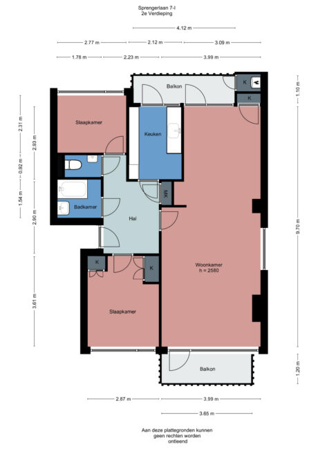 Plattegrond: Sprengerlaan 7I, Wageningen