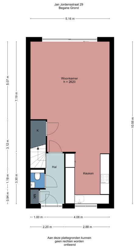 Plattegrond: Jan Jordensstraat 29, Wageningen