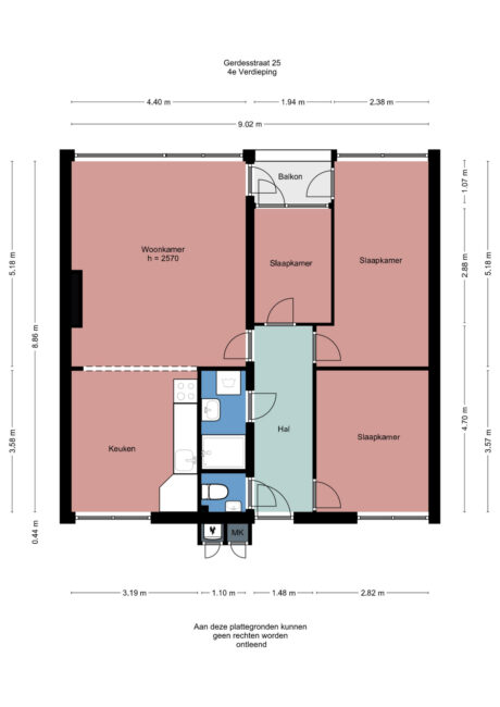 Plattegrond: Gerdesstraat 25, Wageningen