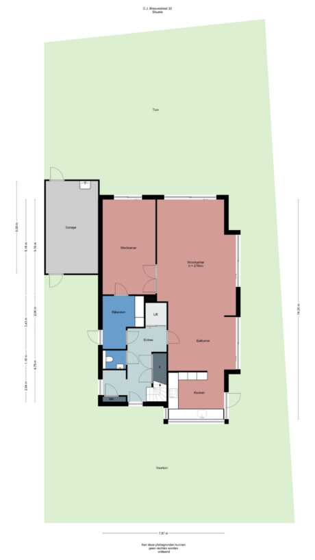 Plattegrond: C.J. Blaauwstraat 22, Wageningen