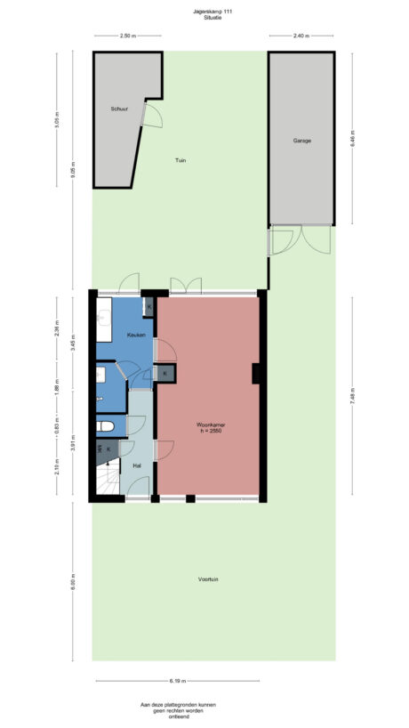 Plattegrond: Jagerskamp 111, Wageningen