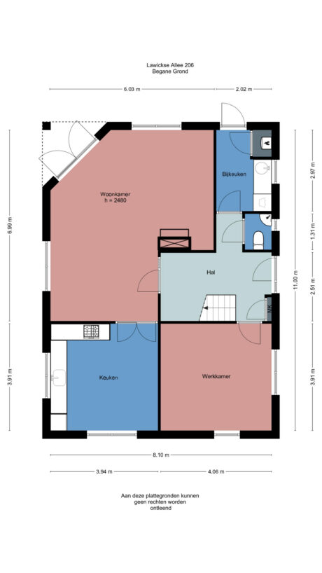 Plattegrond: Lawickse Allee 206, Wageningen