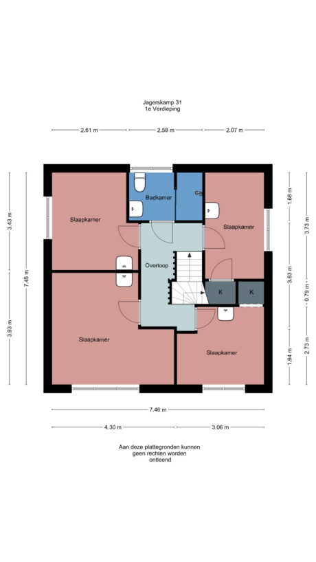 Plattegrond: Jagerskamp 31, Wageningen