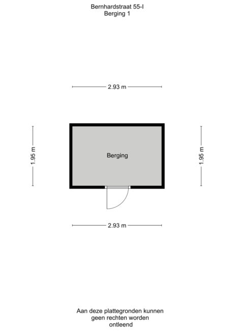 Plattegrond: Bernhardstraat 55I, Wageningen