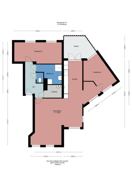 Plattegrond: Nudestraat 19, Wageningen
