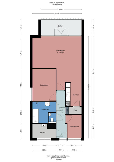 Plattegrond: Plein 15 Augustus 60, Wageningen