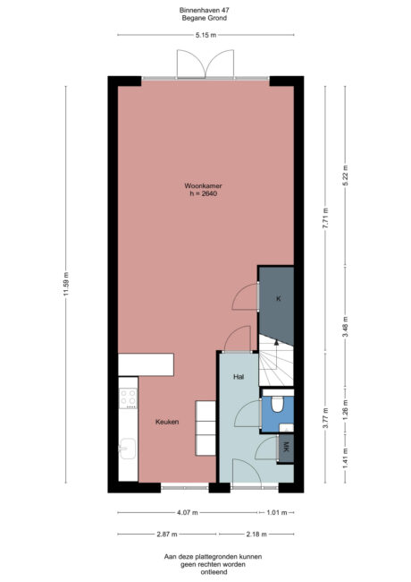 Plattegrond: Binnenhaven 47, Wageningen