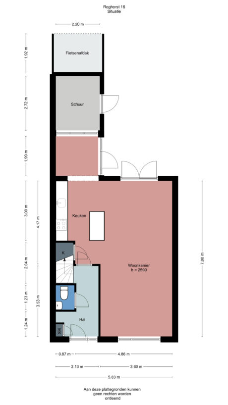 Plattegrond: Roghorst 16, Wageningen