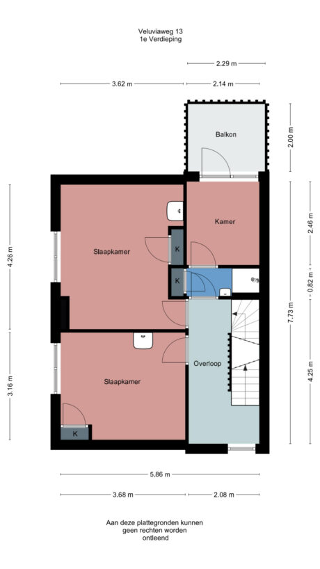 Plattegrond: Veluviaweg 13, Wageningen