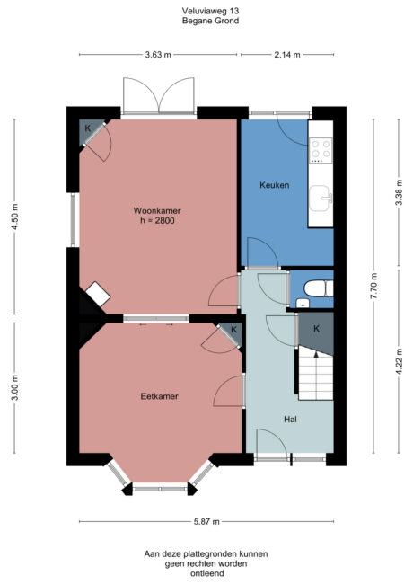 Plattegrond: Veluviaweg 13, Wageningen