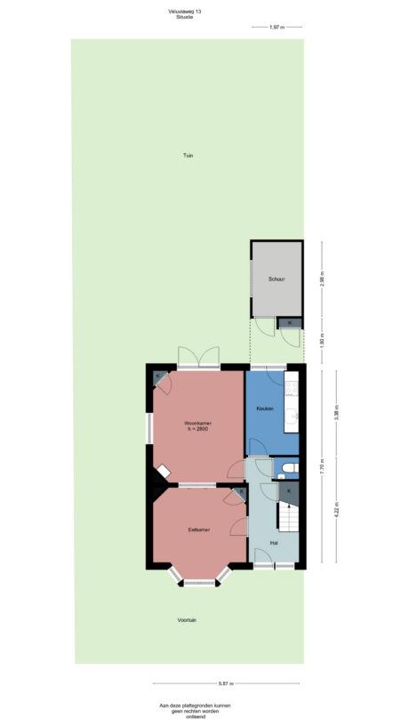 Plattegrond: Veluviaweg 13, Wageningen