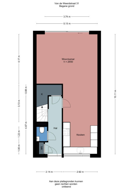 Plattegrond: Van de Weerdstraat 31, Wageningen