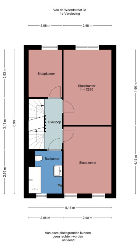 Plattegrond: Van de Weerdstraat 31, Wageningen