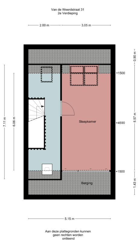 Plattegrond: Van de Weerdstraat 31, Wageningen