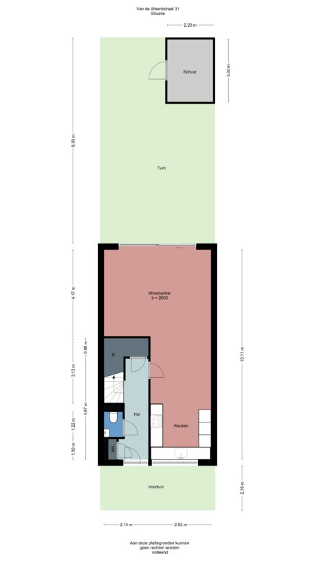 Plattegrond: Van de Weerdstraat 31, Wageningen
