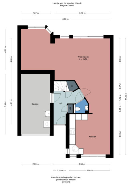 Plattegrond: Laantje van de Veertien Uilen 8, Wageningen