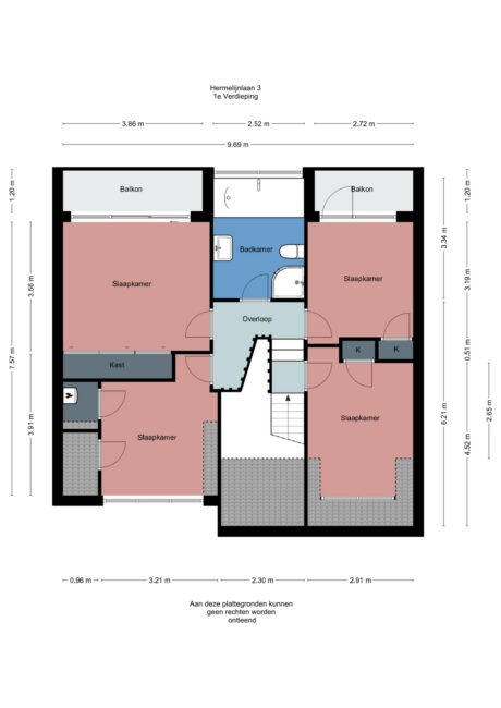 Plattegrond: Hermelijnlaan 3, Wageningen
