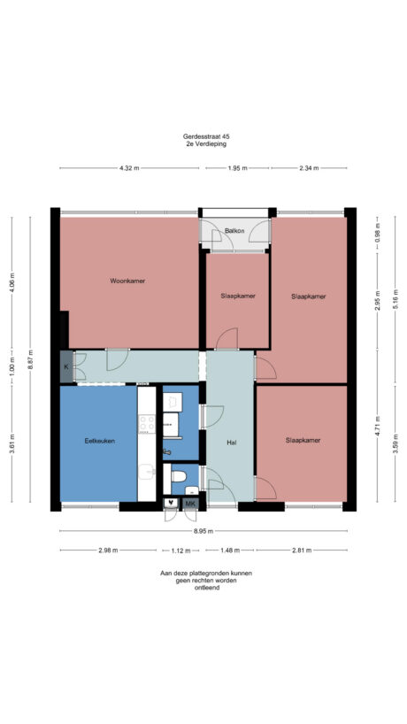 Plattegrond: Gerdesstraat 45, Wageningen